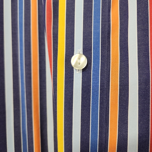 Funky ETON Multi Colour Stripe Contemporary Dress Shirt 100% Cotton sz 44 / 17.5 - Picture 6 of 7